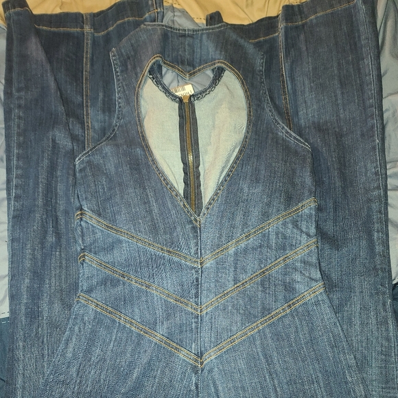Blue Jean Wide Leg Jumpsuit - Picture 4 of 4